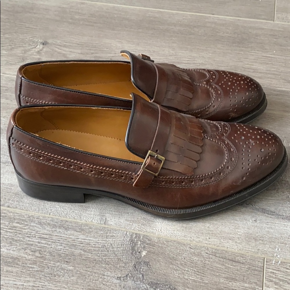 Zara man leather wingtip loafer